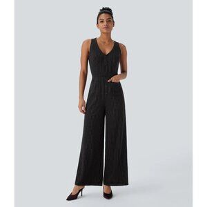 HALARA Black Pinstripe Jumpsuit